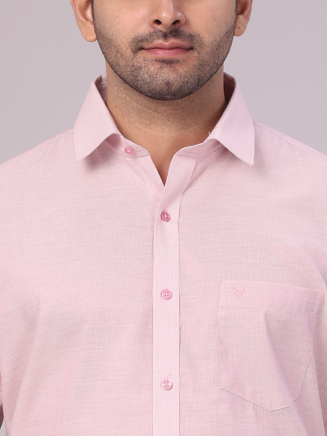 Men's Rose Tissue Stripe Shirt Kane close view