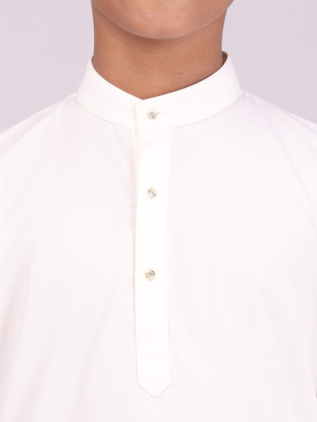 Cotton Cream Full Sleeves Kurta close view