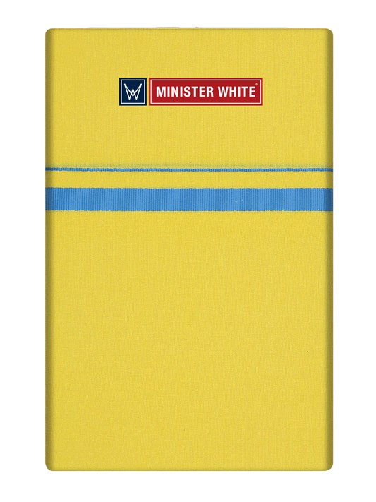 Mens Cotton Yellow Color Single Layered Dhoti with Assorted Border - Harban by Minister White