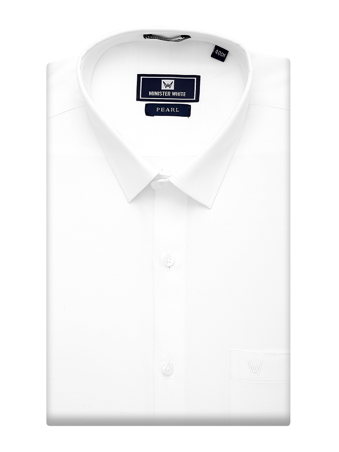 Mens Cotton Regular Fit White Shirt Pearl by Minister White