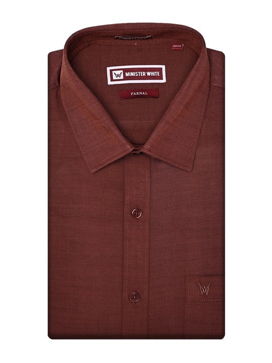 Men’s Premium Chambray Regular Fit Brown Shirt Farnal