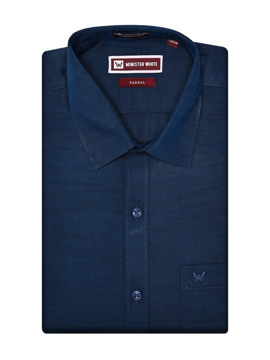 Men’s Premium Chambray Regular Fit Dark Blue Shirt Farnal