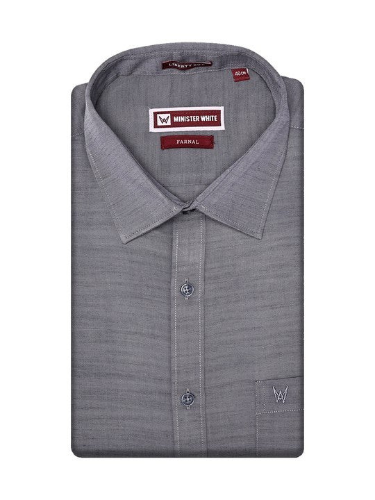Men’s Premium Chambray Regular Fit Grey Shirt Farnal