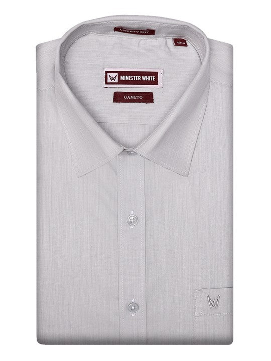 Men's Cotton Two-Tone Texture Light Gray Shirt Gameto