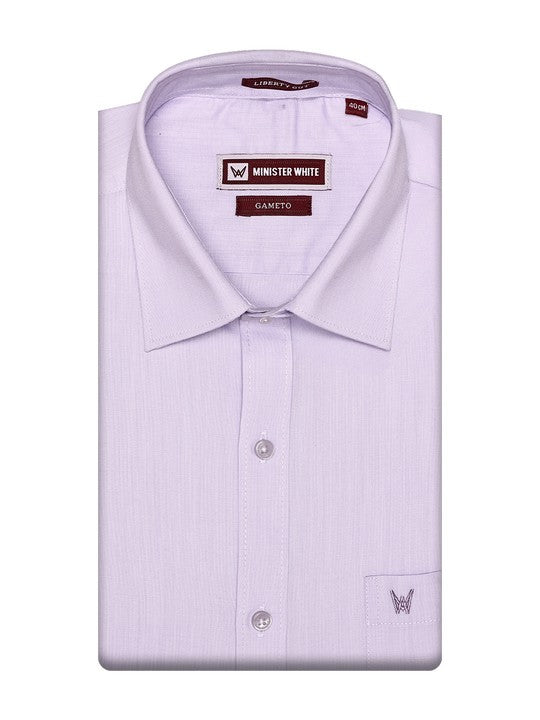 Men's Cotton Two-Tone Texture Lavender Shirt Gameto