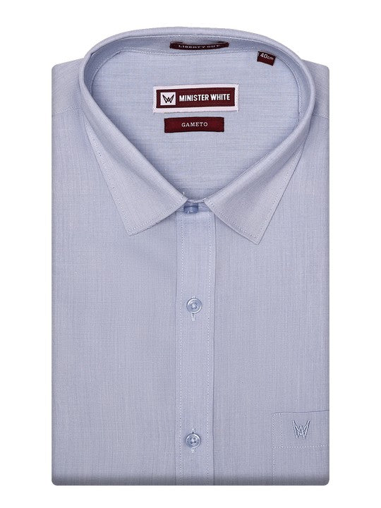 Men's Cotton Two-Tone Texture Sky Blue Shirt Gameto