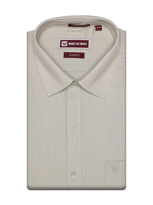 Men's Cotton Two-Tone Texture Light Sage Shirt Gameto
