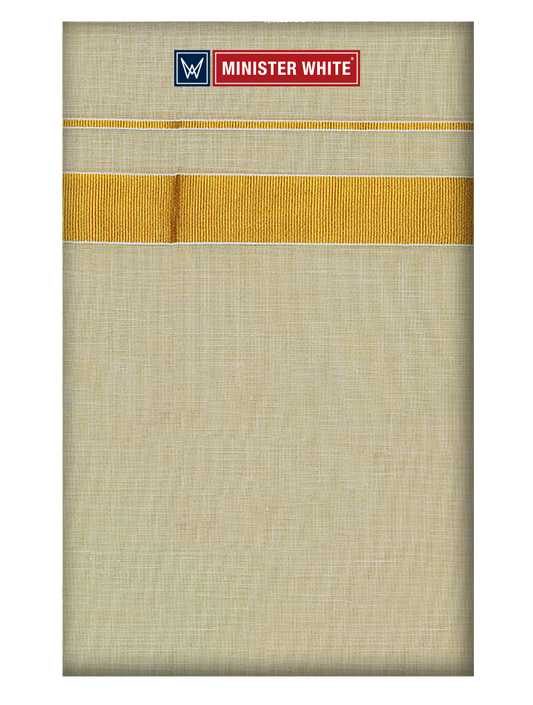 Mens Tissue Double Layer Gold Colour Dhoti - Mystic Gold by Minister White