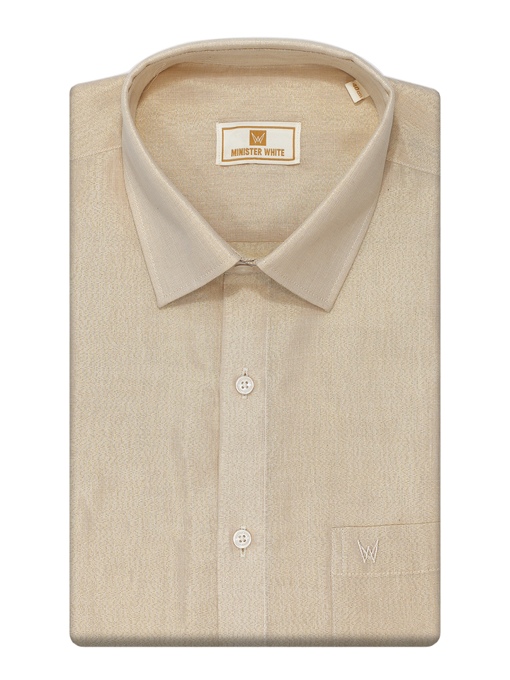 Mens Gold Colour Tissue Shirt by Minister White