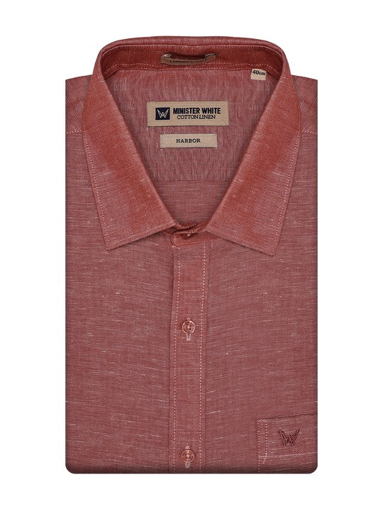 Men's Premium Cotton Linen Regular Fit Light Brown Shirt Harbor