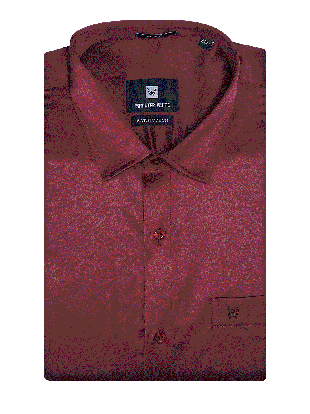 Men's Satin Slim Fit Maroon Color Shirt Satin Touch by Minister White