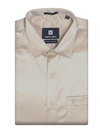 Mens Satin Slim Fit Sand Colour Shirt Satin Touch