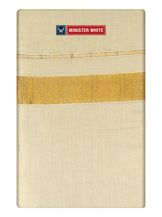 Mens Single Layer Tissue Gold Colour Dhoti Hero Tissue by Minister White