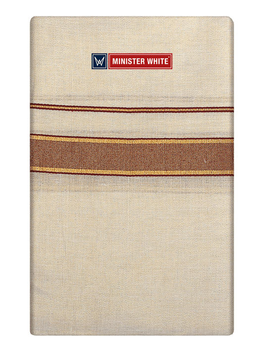 Mens Single Layer Tissue Cream Colour Dhoti Hero Tissue by Minister White