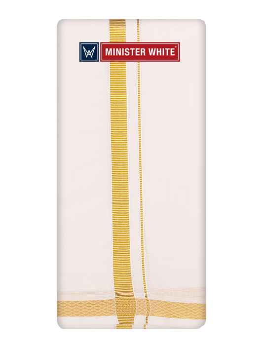 Cotton White Angavastram - Nalanda 50K by Minister White
