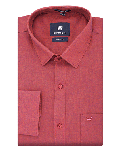 Mens Cotton Regular Fit Ruby Shirt Oxford by Minister White