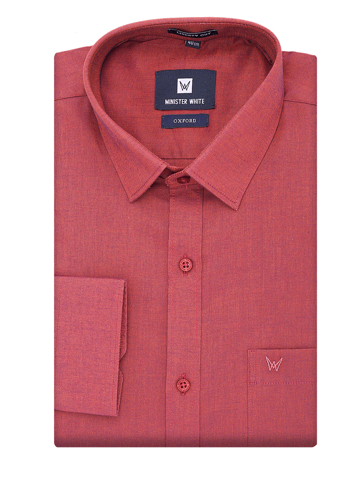 Mens Cotton Regular Fit Ruby Shirt Oxford by Minister White