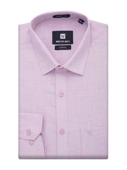 Mens Cotton Regular Fit Lilac Purple Colour Shirt Stronic by Minister White