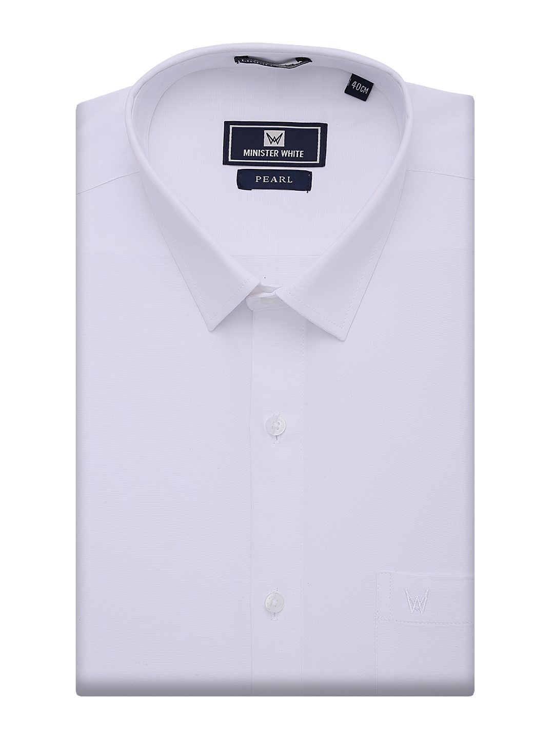 Minister White Men's Cotton Regular Fit White Shirt Pearl