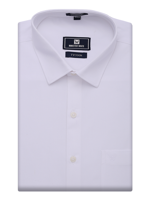 Mens Cotton Slim Fit White Shirt Tycoon by Minister White