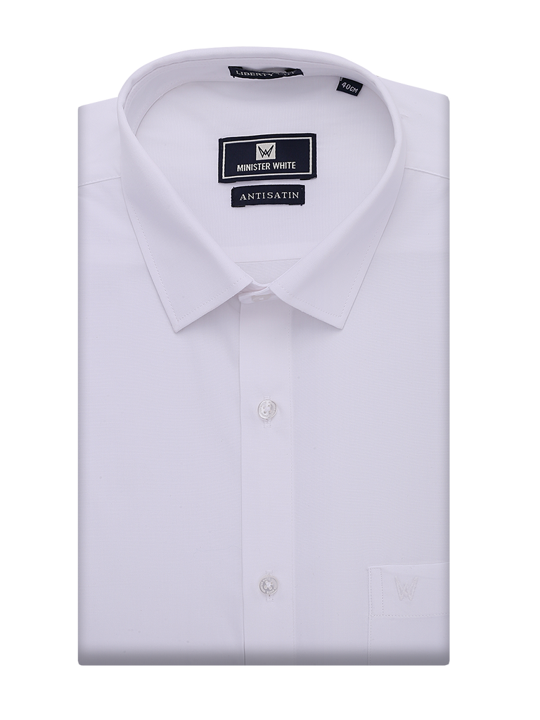 Mens Cotton Regular Fit White Shirt Anti Stain –