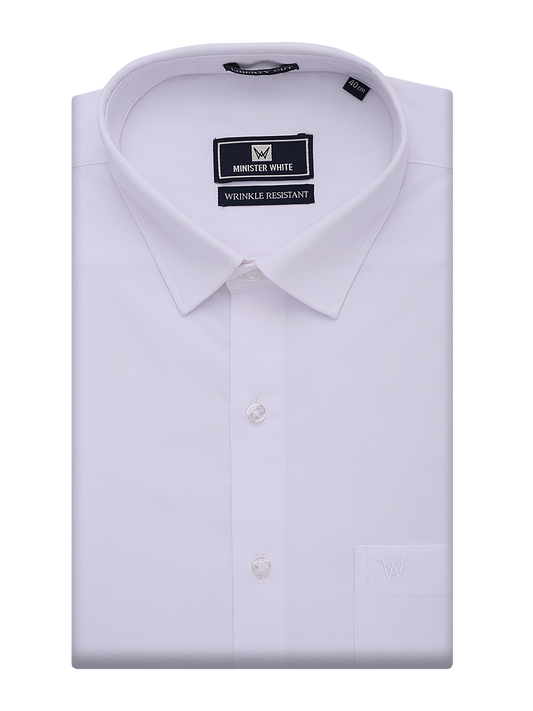 Mens Wrinkle Free White Regular Fit Shirt Wrinkle Resistant