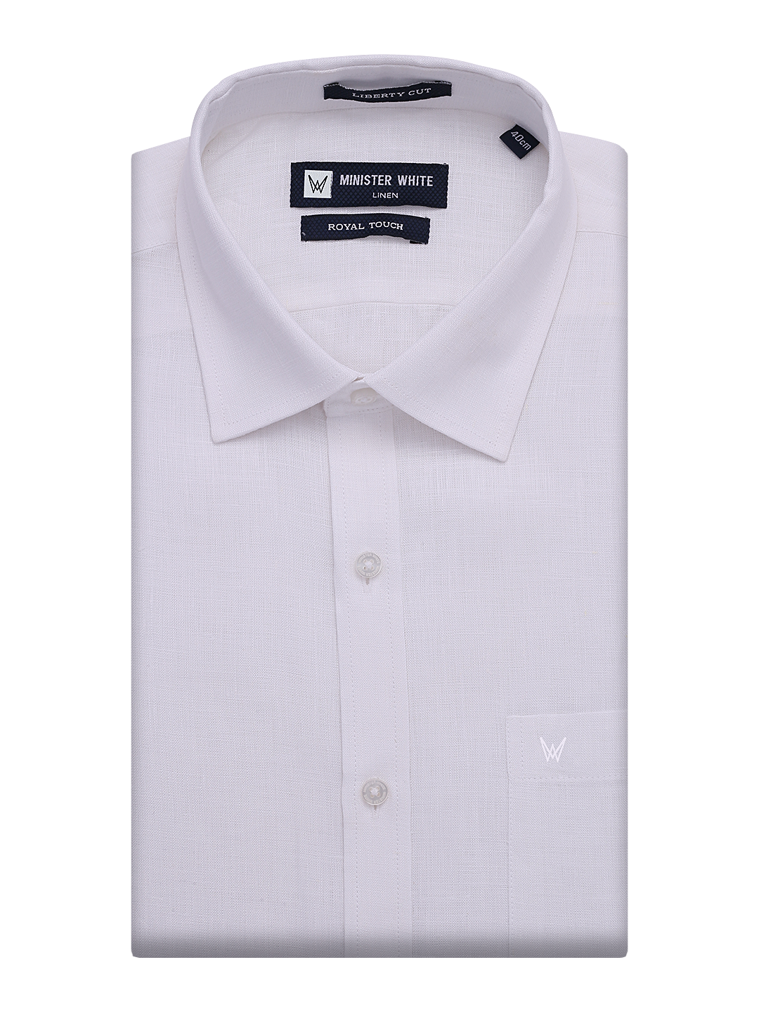 Mens Pure Linen Regular Fit White Shirt Royal Touch by Minister White
