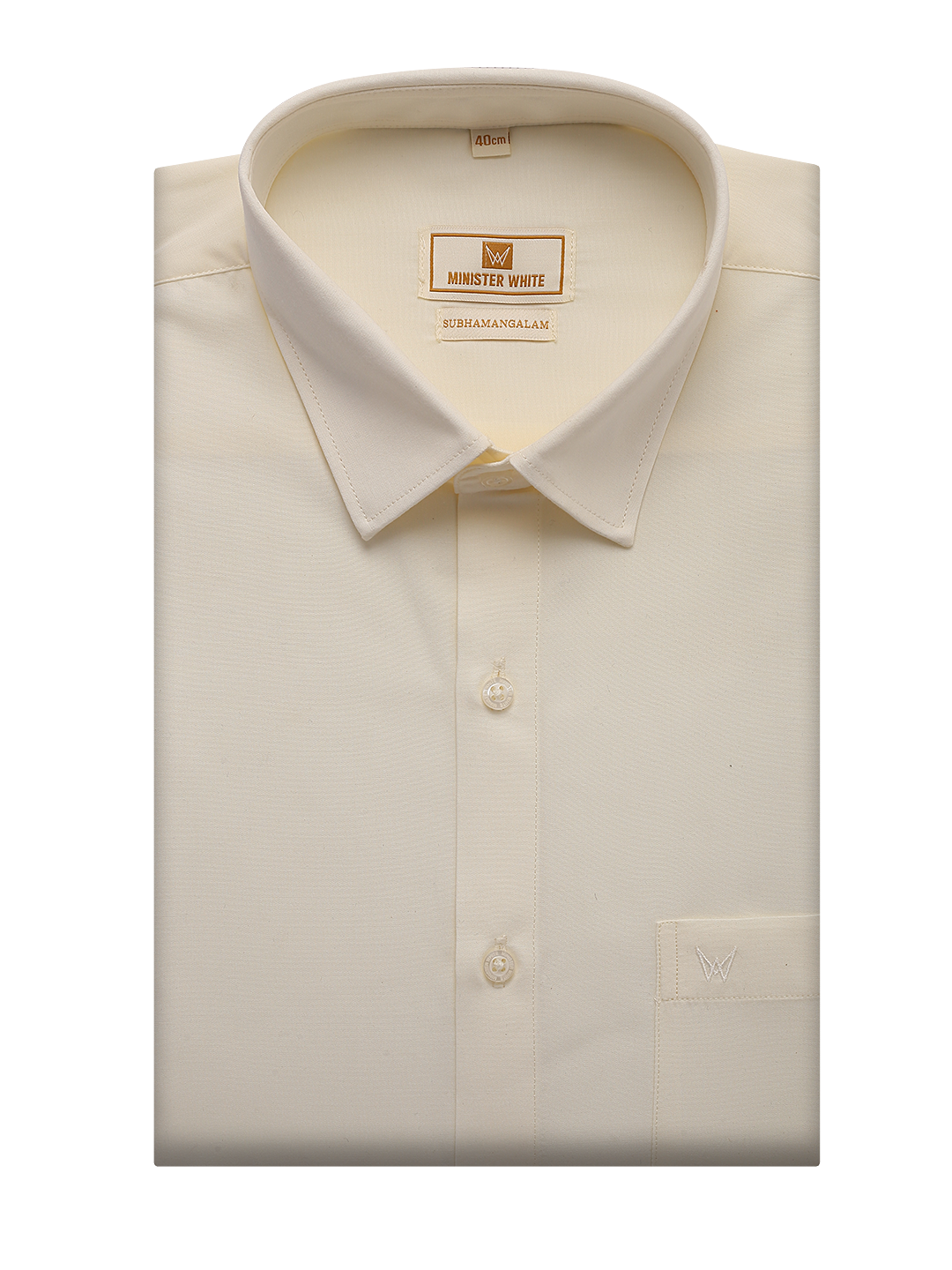 Mens Cotton Regular Fit Cream Colour Shirt Subhamangalam by Minister White