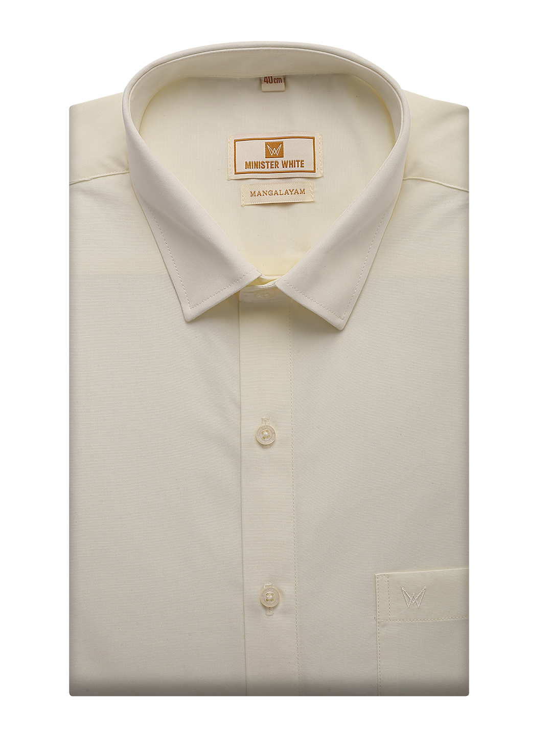 Mens Cotton Regular Fit Cream Colour Shirt Mangalyam by Minister White