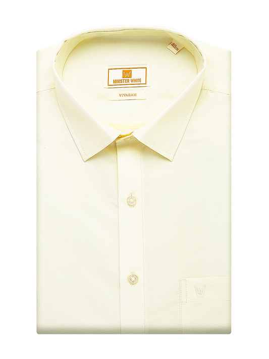 Mens Art Silk Cream Wedding Shirt Vivagam by Minister White