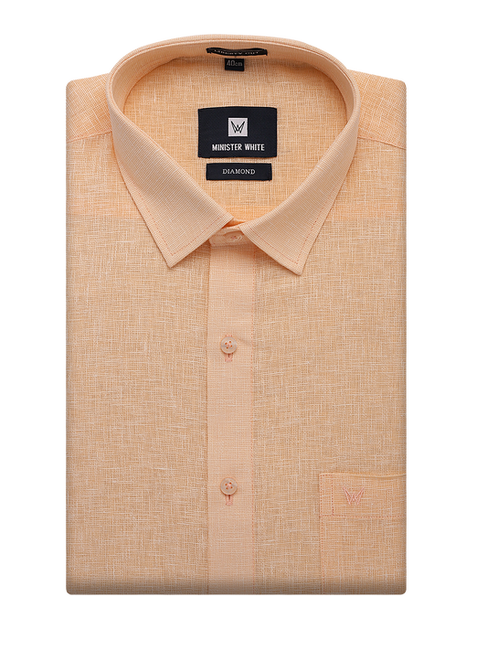Mens Cotton Gold Colour Regular Fit Shirt Diamond by Minister White