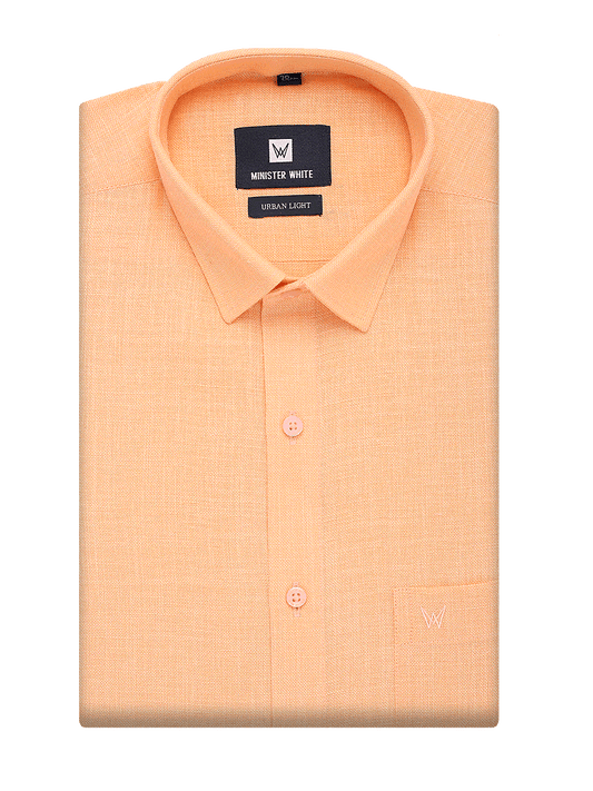 Mens Cotton Regular Fit Peach Colour Shirt Urban Light by Minister White