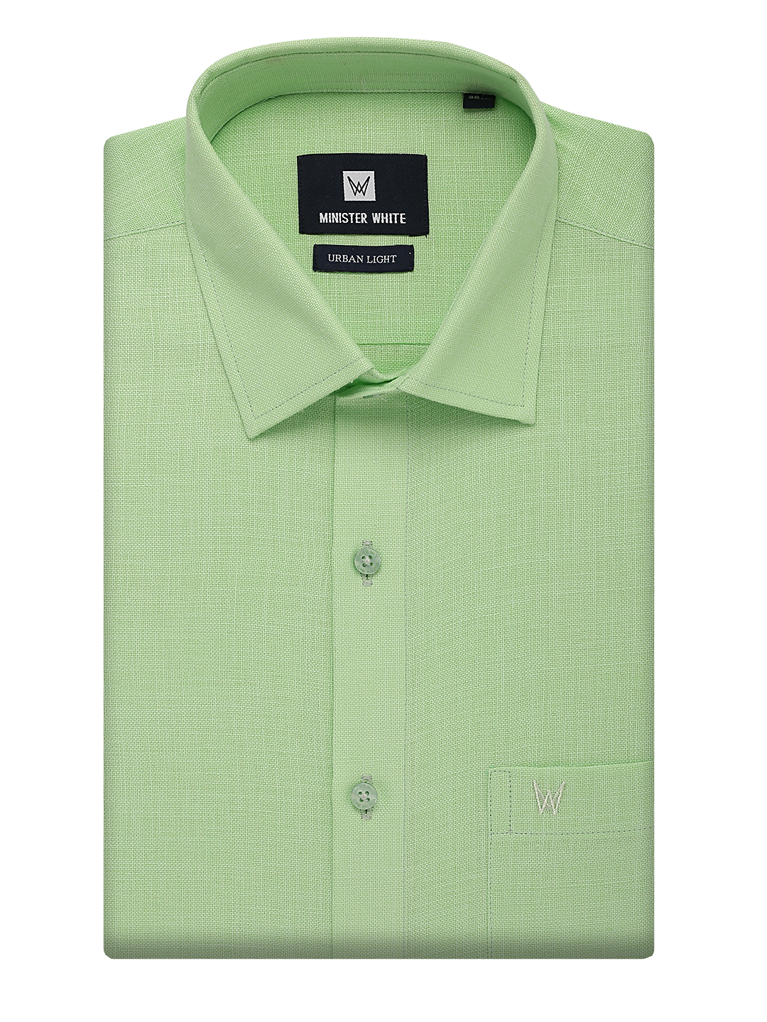 Mens Cotton Regular Fit Lime Colour Shirt Urban Light by Minister White