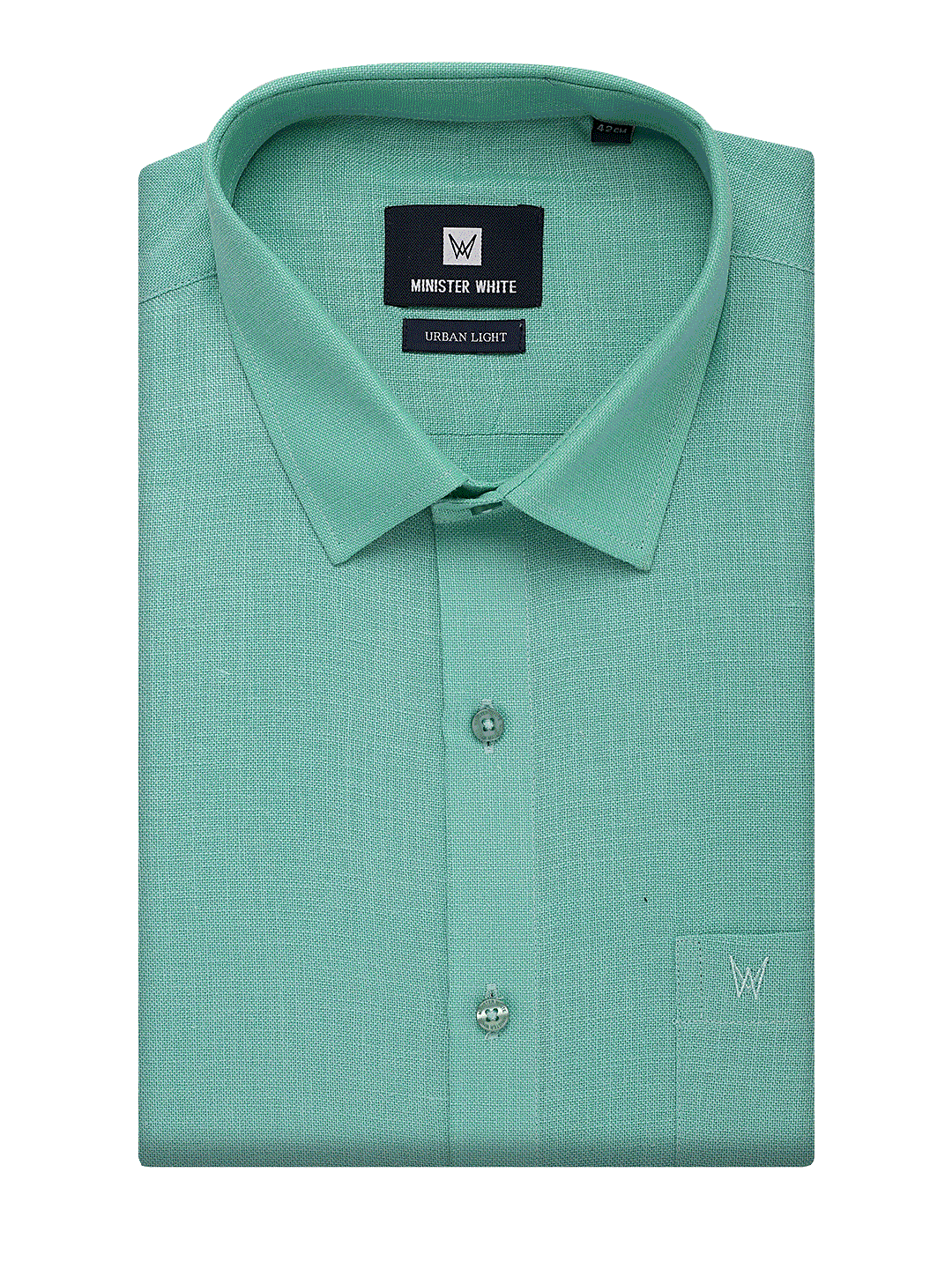 Mens Cotton Regular Fit Mint Colour Shirt Urban Light by Minister White