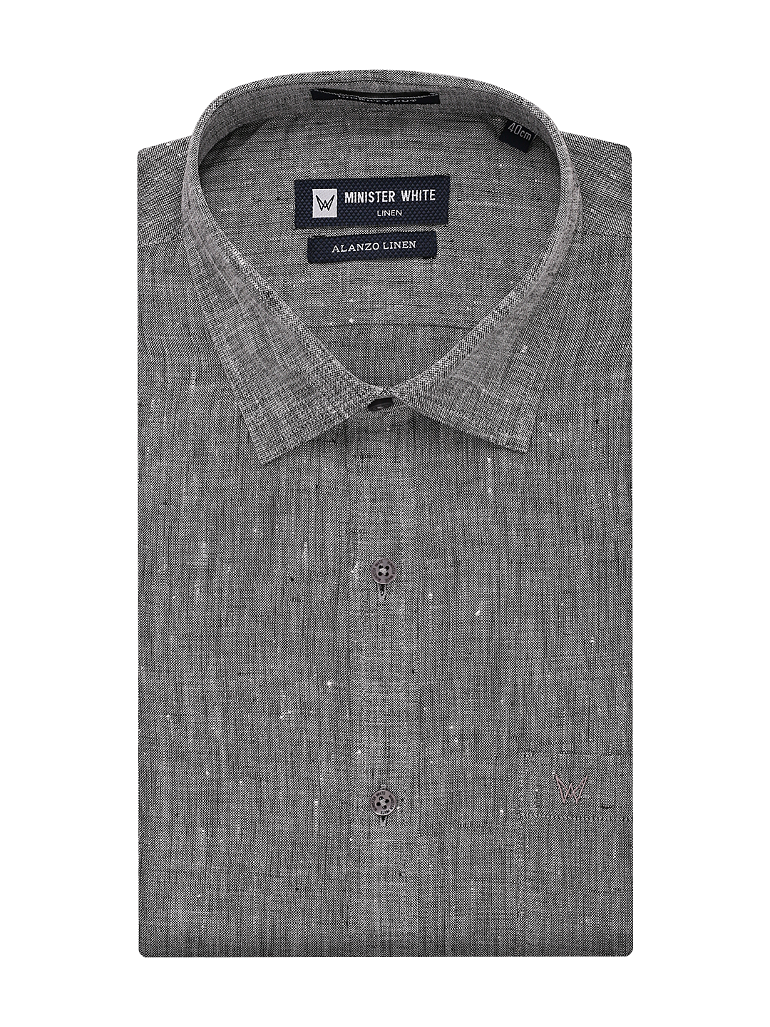 Mens Pure Linen Regular Fit Black Colour Shirt Alanzo Linen by Minister White