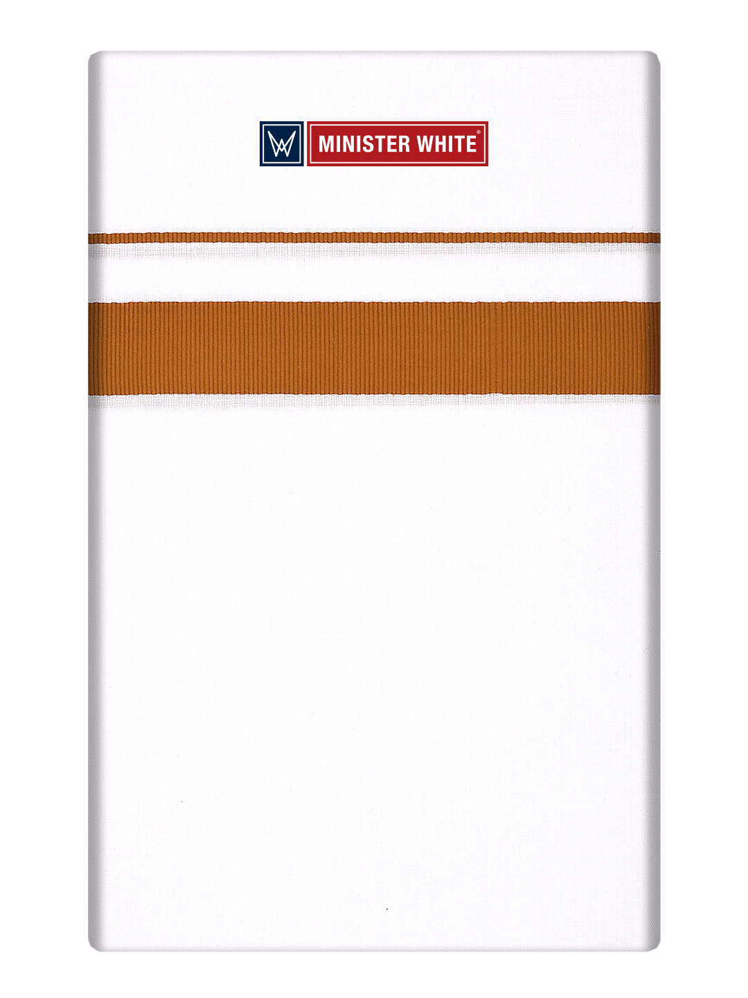Mens Cotton White Single Layered Dhoti with Kakki Fancy Border - Janatha by Minister White