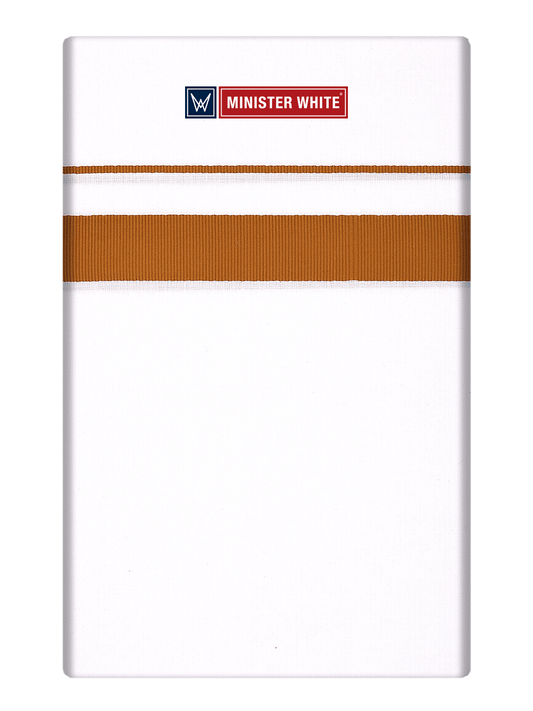Mens Cotton White Single Layered Dhoti with Kakki Fancy Border - Janatha by Minister White