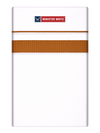 Mens Cotton White Single Layered Dhoti with Kakki Fancy Border - Janatha