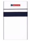 Mens Cotton White Single Layered Dhoti with Navy Fancy Border - Janatha