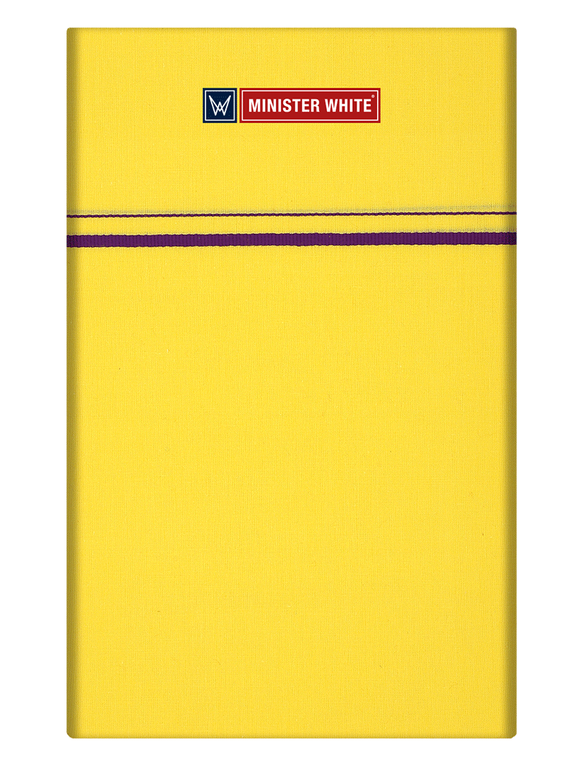 Mens Cotton Yellow Color Single Layered Dhoti with Assorted Border - Bhoomi by Minister White