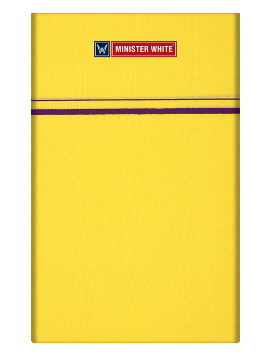 Mens Cotton Yellow Color Single Layered Dhoti with Assorted Border - Bhoomi by Minister White