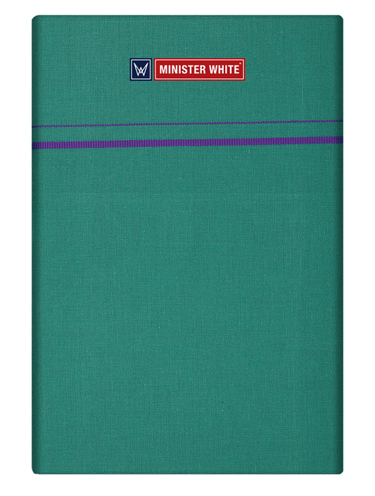 Mens Cotton Green Color Single Layered Dhoti with Assorted Border - Bhoomi by Minister White