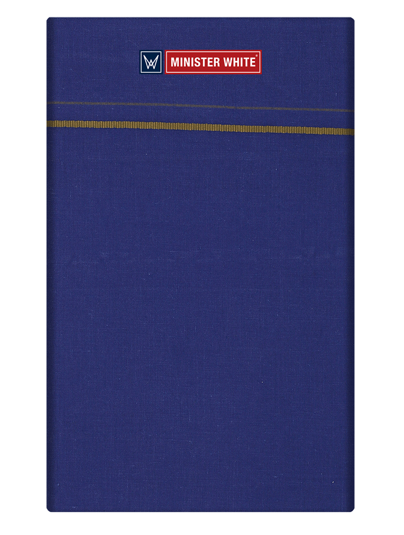 Mens Cotton Blue Color Single Layered Dhoti with Assorted Border - Bhoomi by Minister White