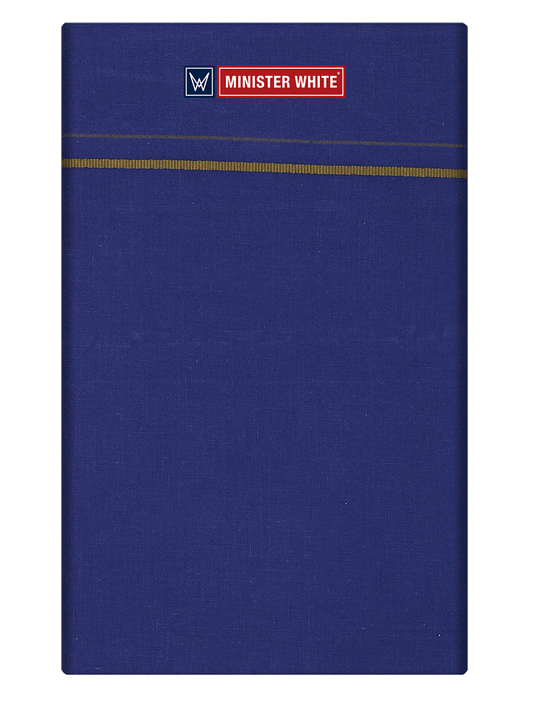 Mens Cotton Blue Color Single Layered Dhoti with Assorted Border - Bhoomi by Minister White