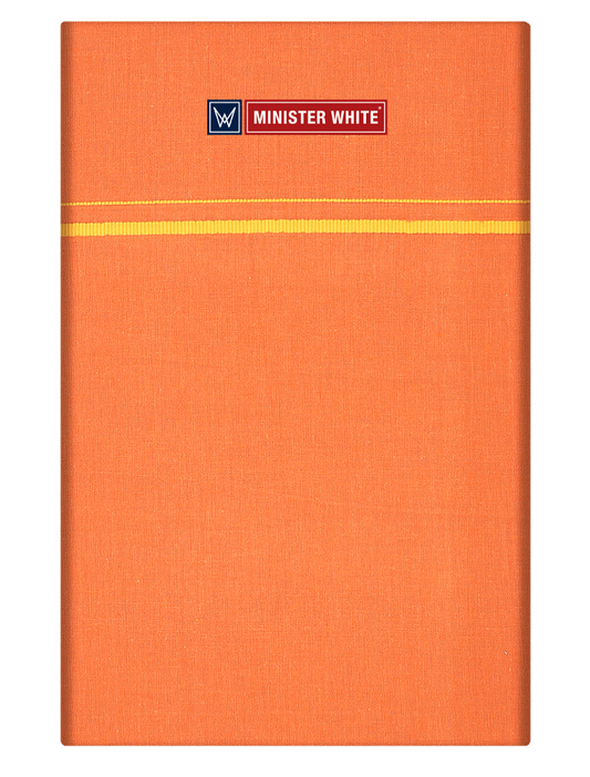 Mens Cotton Medium Kavi Color Single Layered Dhoti with Assorted Border - Bhoomi by Minister White