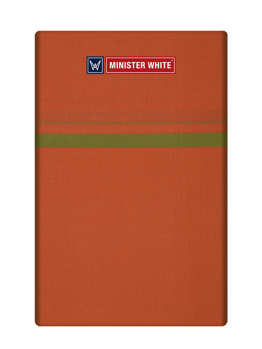 Mens Cotton Medium Kavi Color Single Layered Dhoti with Assorted Border - Harban by Minister White