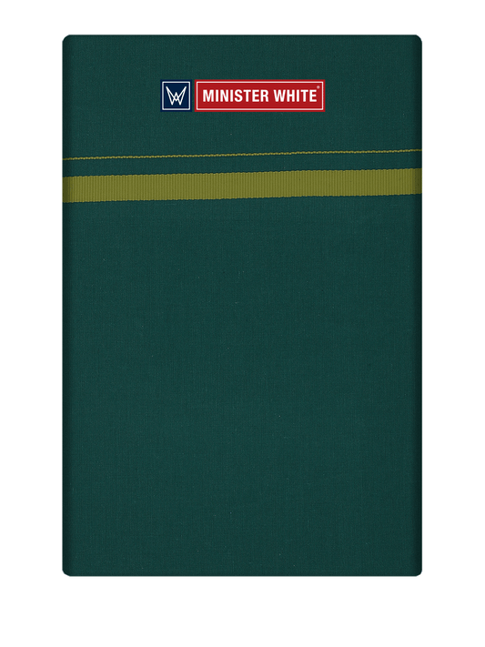 Mens Cotton Green Color Single Layered Dhoti with Assorted Border - Harban by Minister White