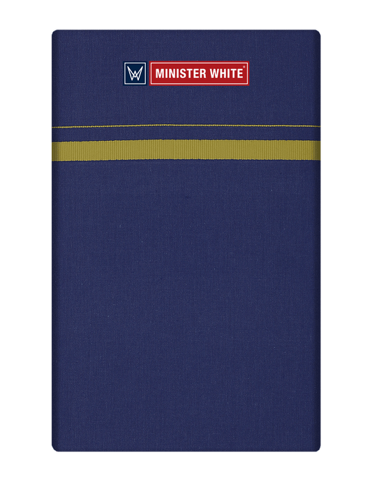 Mens Cotton Blue Color Single Layered Dhoti with Assorted Border - Harban by Minister White
