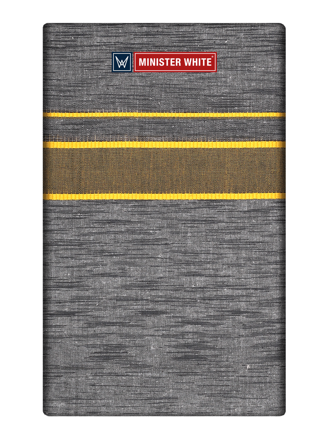 Mens Cotton Grey Colour Single Layered Dhoti with Gold Broder - Saagaram by Minister White