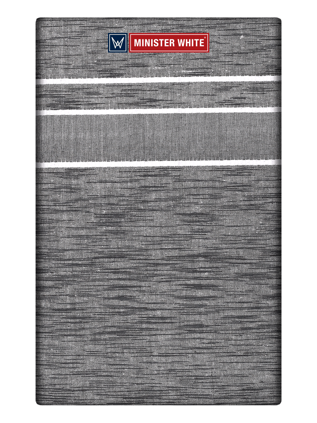 Mens Cotton Grey Colour Single Layered Dhoti with White Broder - Saagaram by Minister White